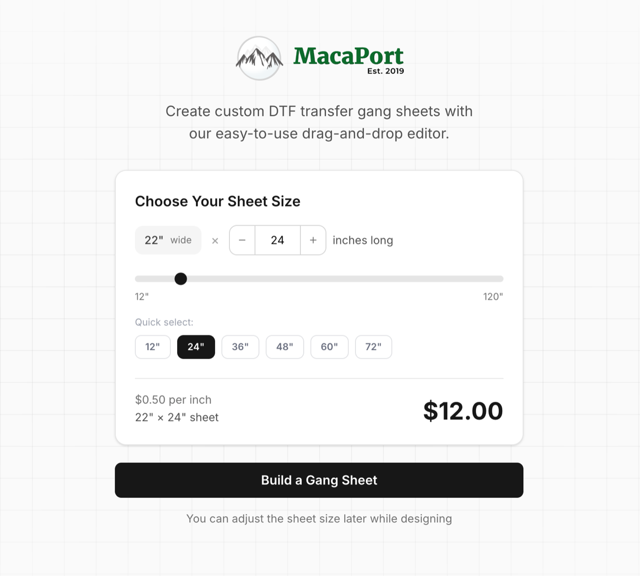 Macaport's storefront built on Heddley